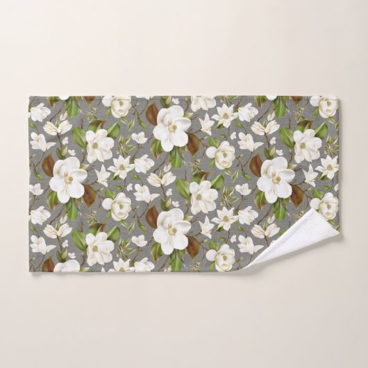 Magnolia Floral Monogram Bad Handdoek (Handdoek)