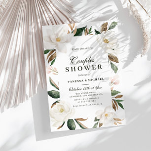 Magnolia floral stellen douche-uitnodiging save the date