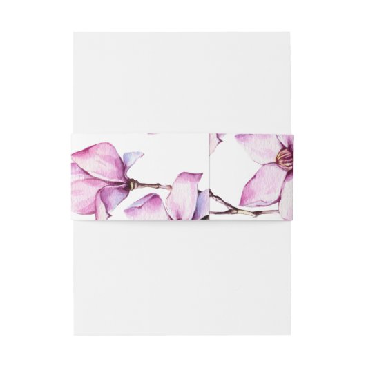 Magnolia Floral Uitnodigingen Wikkel (Achterkant Voorbeeld)