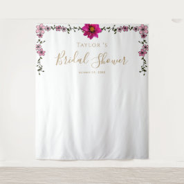 Magnolia Floral Vrijgezellenfeest Achtergrond Wandkleed