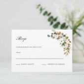 Magnolia Floral Wedding carte RSVP (Debout devant)