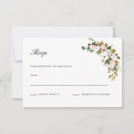 Magnolia Floral Wedding RSVP-kaart RSVP Kaartje