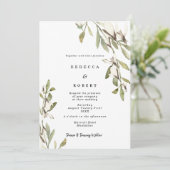 Magnolia florale faire-part de mariage moderne (Debout devant)