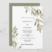 Magnolia florale faire-part de mariage moderne (Devant / Derrière)