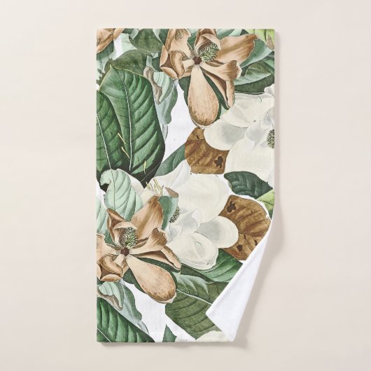 Magnolia Flower Blosbezems Leaves Bath Towel Set Bad Handdoek (Handdoek)