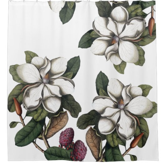  Magnolia Flower Blossom Curtain Douchegordijn (Voorkant)