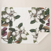 Magnolia Flower Blossom Sherpa Blanket Deken (Voorkant (horizontaal))