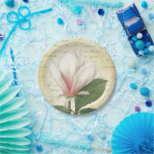 Magnolia Flower Botanisch Papieren Bordje (Feest)