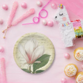 Magnolia Flower Botanisch Papieren Bordje (Feest)