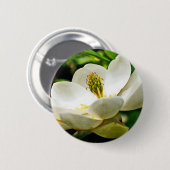 Magnolia Flower Close Ronde Button 5,7 Cm (Voorkant /achterkant)