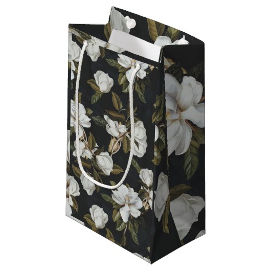 Magnolia Flower Gift Bag Klein Cadeauzakje (Voorkant Gekanteld)