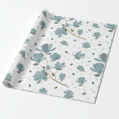 Magnolia flower pattern cadeaupapier (Uitgerold)