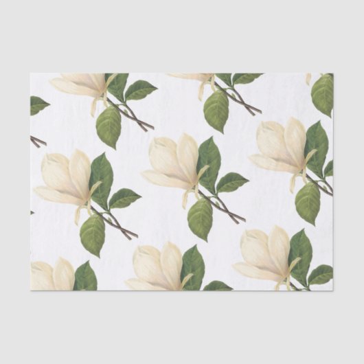 Magnolia Flower Pattern Tissuepapier (Voorkant)
