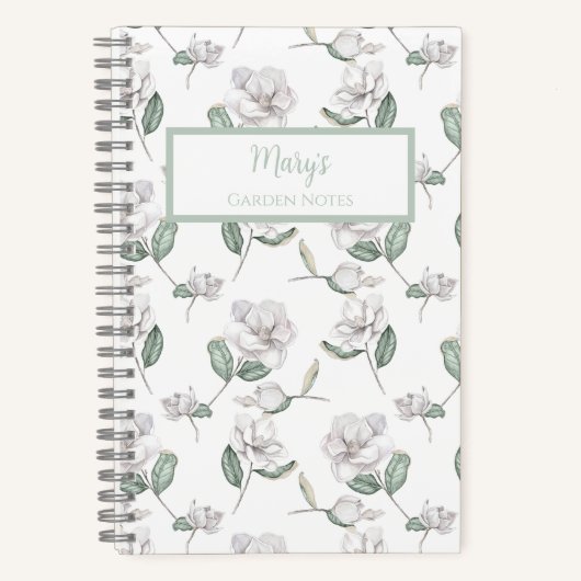 Magnolia Flower Personalized Journal Notebook (Recto)