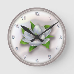 Magnolia Flower Ronde Klok