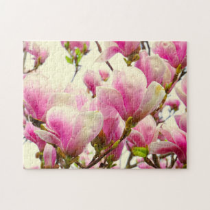 Magnolia Flowers Floral Botanical Blossom Chic Legpuzzel