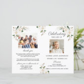 Magnolia Flowers Funeral Service Programme Photo (Debout devant)