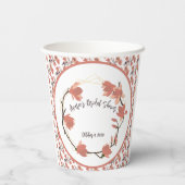 Magnolia Flowers in Coral Vrijgezellenfeest Papieren Bekers (Achterkant)