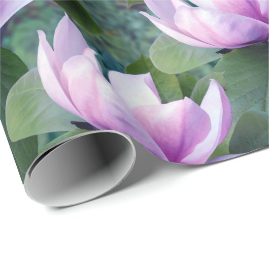 Magnolia Flowers Pattern Cadeaupapier (Rol Hoek)