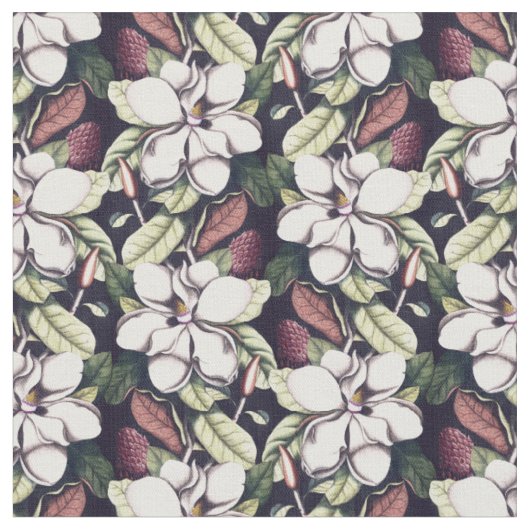 Magnolia Flowers Pattern Stof (Close Up)