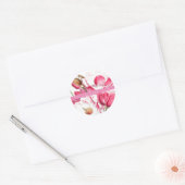 MAGNOLIA FLOWERS ROND CUSTOM NAME STICKER (Envelop)