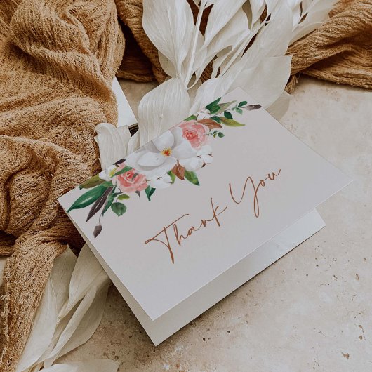 Magnolia Folded Bedankt Opmerking Gift Kaart L201