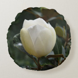 Magnolia Grandiflora Ronde Sierkussen Rond Kussen