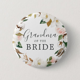Magnolia Grandma van het Vrijgezellenfeest Bride Ronde Button 5,7 Cm