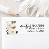 Magnolia greenery white crème florale waterverven etiket (Insitu)