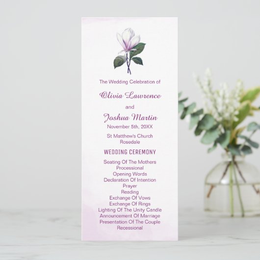 Magnolia huwelijksprogramma's programma (Staand voorkant)