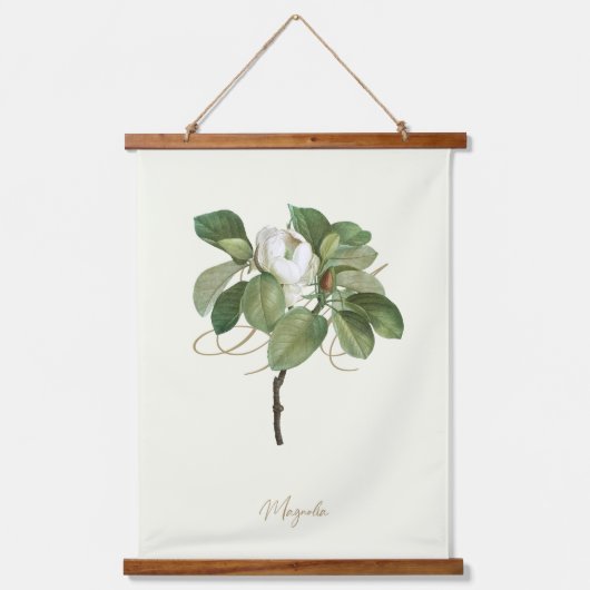 Magnolia  illustratie hangend wandkleed (Voorkant)