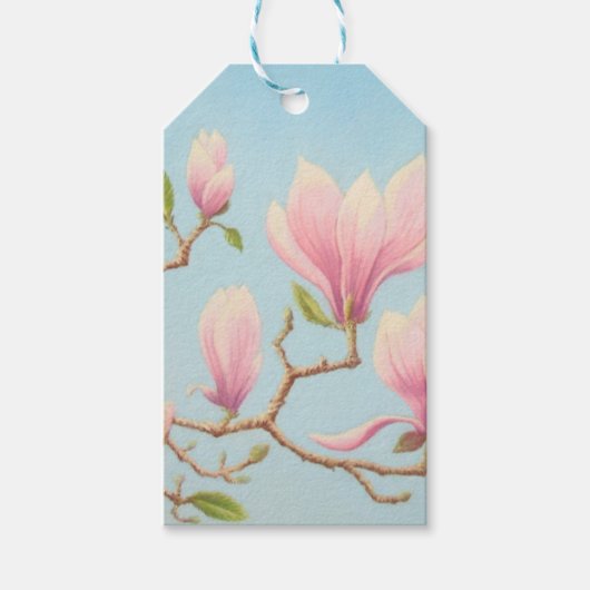 Magnolia in Bloom, Wisley Gardens, Surrey, Pastel Cadeaulabel (Voorkant)