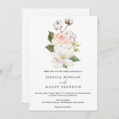 Magnolia katoen bruiloft uitnodiging (Voorkant / Achterkant)