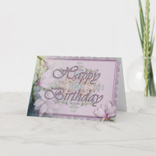 Magnolia & Lace Birthday Card Kaart