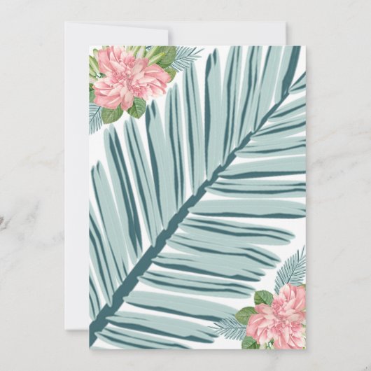 Magnolia Lilies Bouquet Faire-part de mariage C (Dos)