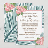 Magnolia Lilies Bouquet Wedding Invitation C (Voorkant / Achterkant)