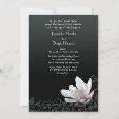 Magnolia Mariage Invitations Design floral classiq (Devant)