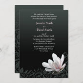 Magnolia Mariage Invitations Design floral classiq (Devant / Derrière)