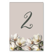 Magnolia Mariage Réception Table Numéro Cartes (Dos)