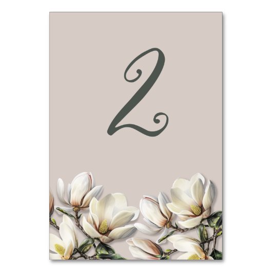 Magnolia Mariage Réception Table Numéro Cartes (Par défaut)