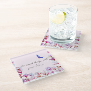 Magnolia met Quote Onderzetter Glazen Onderzetter