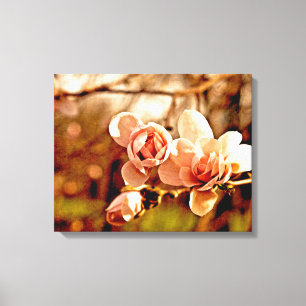 Magnolia Mood in roze Canvas Afdruk