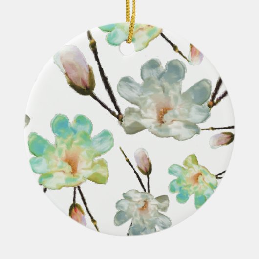 Magnolia Motif Circle Ornement (Devant)