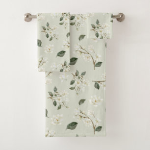 Magnolia Motif d'aquarelle vert mousse de mer