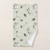 Magnolia Motif d'aquarelle vert mousse de mer (Serviette à main)
