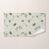 Magnolia Motif d'aquarelle vert mousse de mer (Serviette à main)