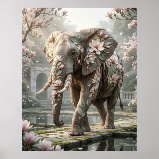 Magnolia Olifant Royal Mist Poster (Voorkant)