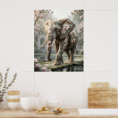 Magnolia Olifant Royal Mist Poster (Keuken)
