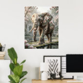 Magnolia Olifant Royal Mist Poster (Thuiskantoor)