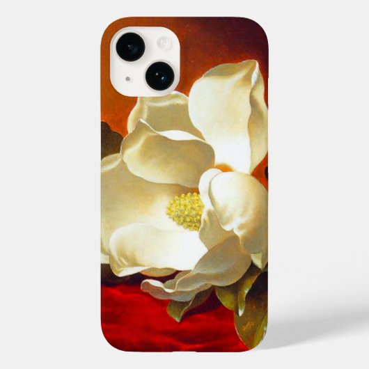 Magnolia op rood fluweel Martin Johnson hoofd Case-Mate iPhone Case (Achterkant)